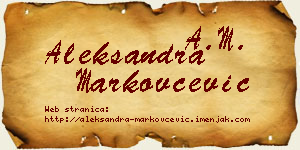 Aleksandra Markovčević vizit kartica